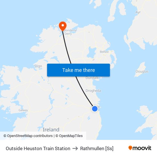 Outside Heuston Train Station to Rathmullen [Ss] map