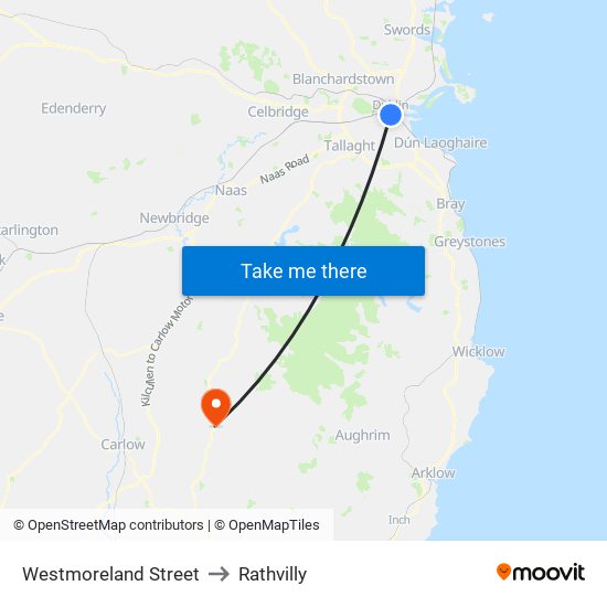 Westmoreland Street to Rathvilly map