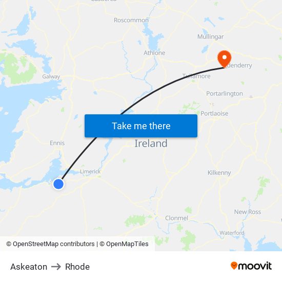 Askeaton to Rhode map