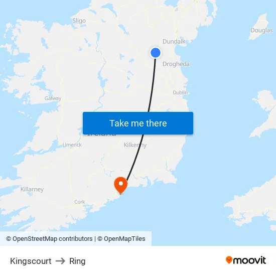 Kingscourt to Ring map