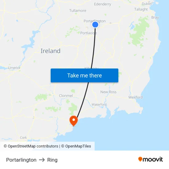 Portarlington to Ring map