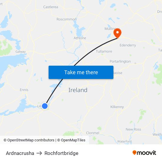 Ardnacrusha to Rochfortbridge map