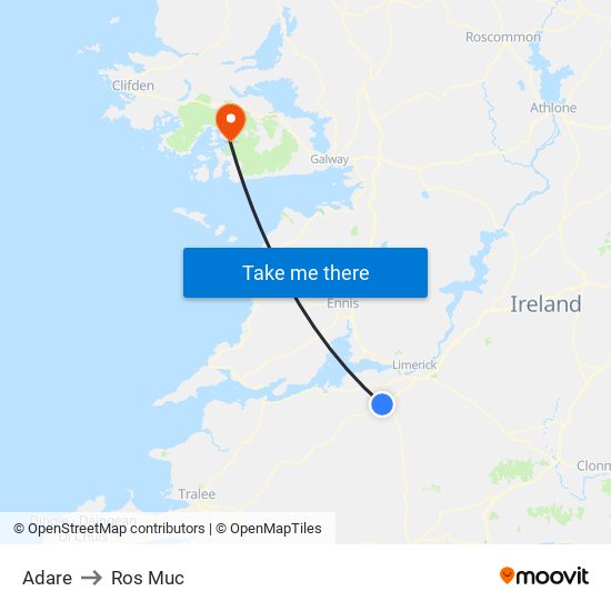 Adare to Ros Muc map