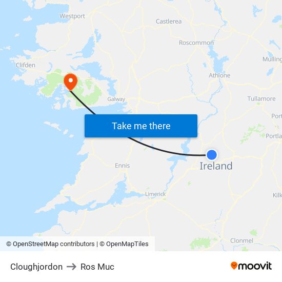 Cloughjordon to Ros Muc map