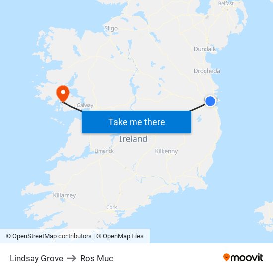 Lindsay Grove to Ros Muc map