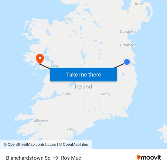 Blanchardstown Sc to Ros Muc map