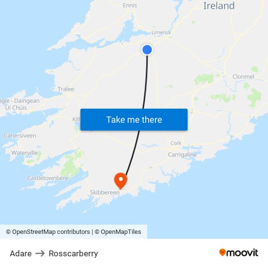 Adare to Rosscarberry map