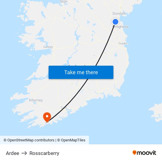 Ardee to Rosscarberry map