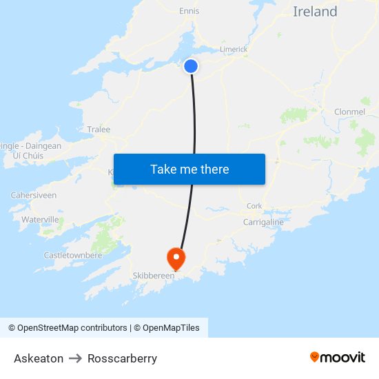 Askeaton to Rosscarberry map