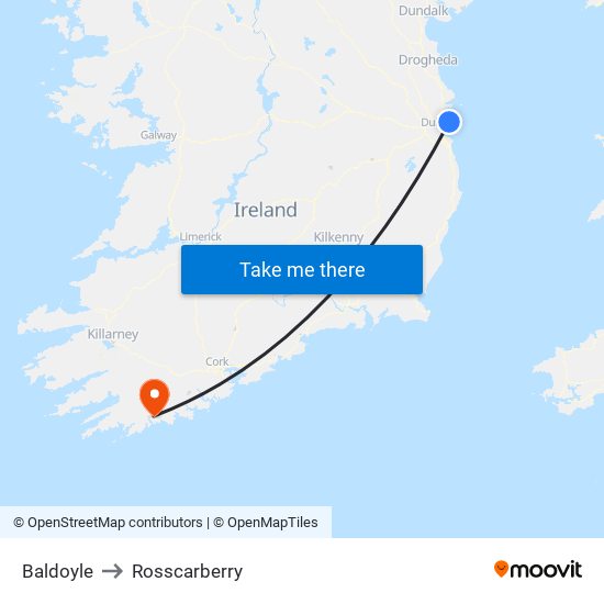 Baldoyle to Rosscarberry map