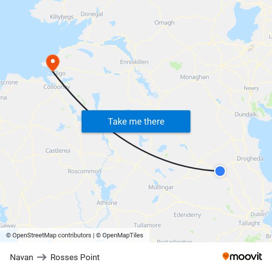 Navan to Rosses Point map