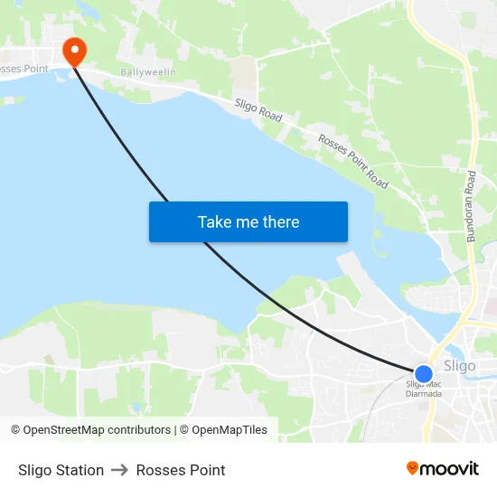 Sligo Station to Rosses Point map