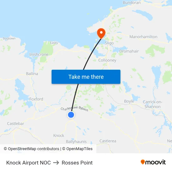 Knock Airport NOC to Rosses Point map