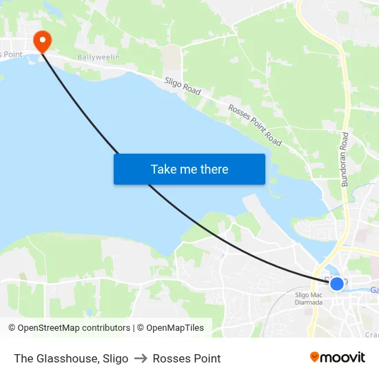 The Glasshouse, Sligo to Rosses Point map