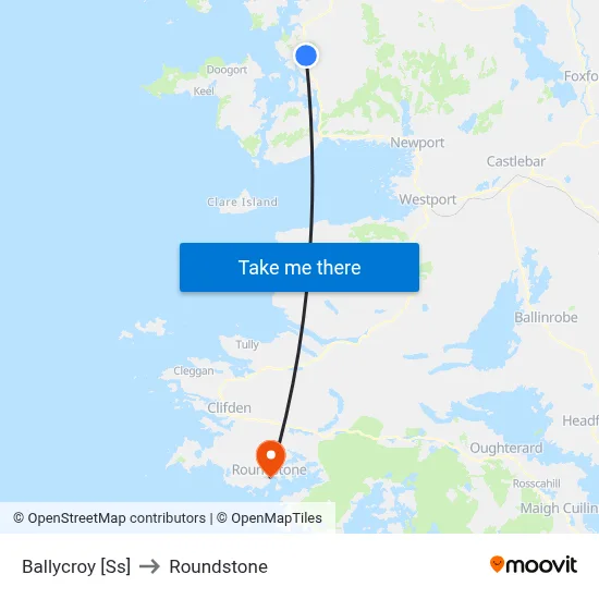 Ballycroy [Ss] to Roundstone map
