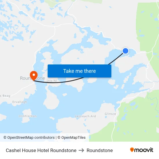 Cashel House Hotel Roundstone to Roundstone map