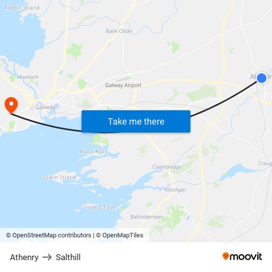 Athenry to Salthill map