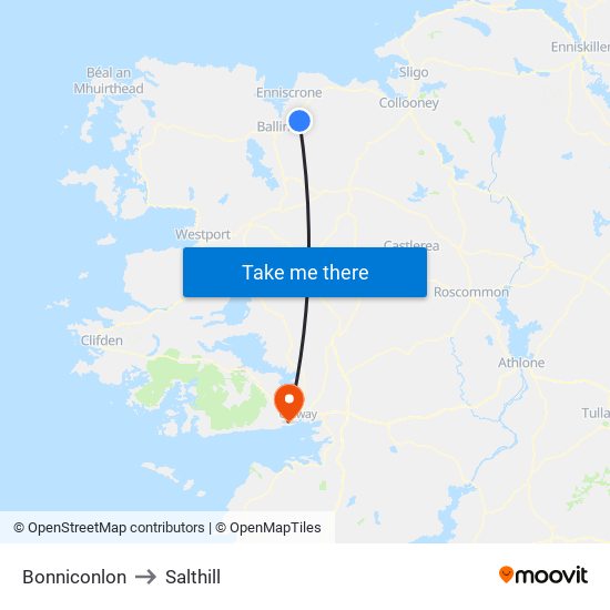 Bonniconlon to Salthill map