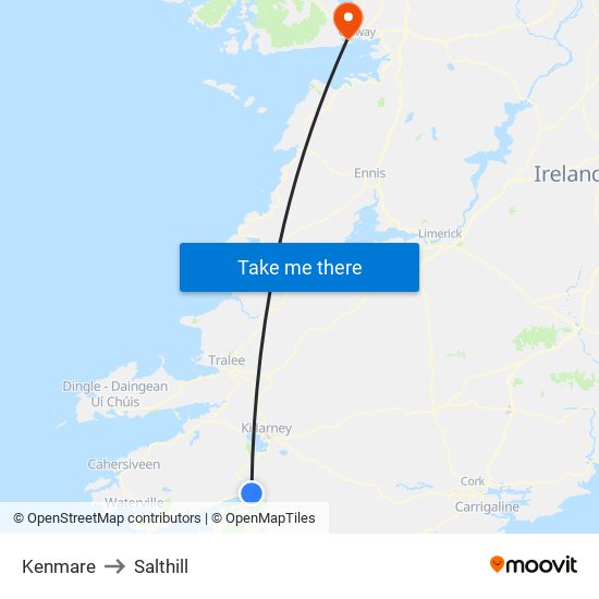 Kenmare to Salthill map