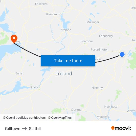 Gilltown to Salthill map