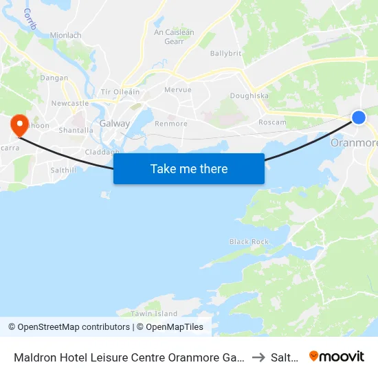 Maldron Hotel Leisure Centre Oranmore Galway to Salthill map