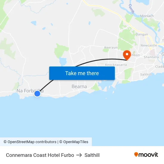 Connemara Coast Hotel Furbo to Salthill map