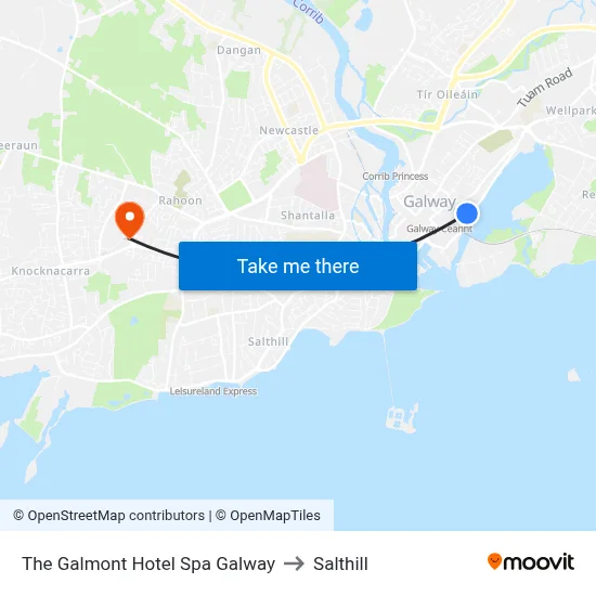 The Galmont Hotel Spa Galway to Salthill map