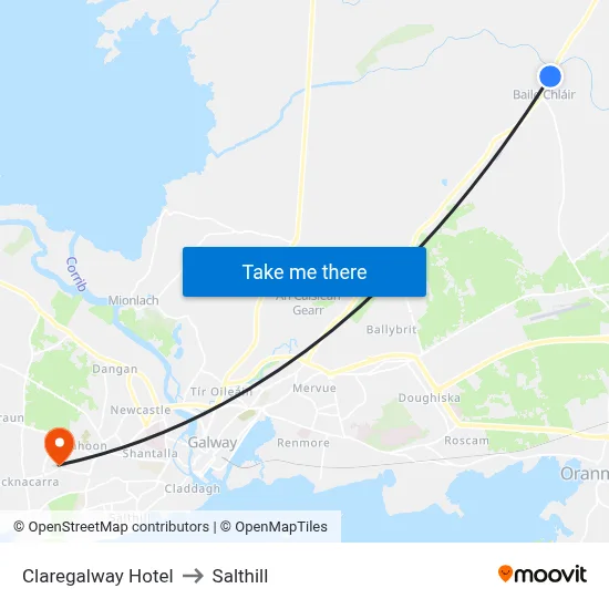Claregalway Hotel to Salthill map