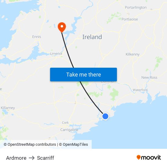 Ardmore to Scarriff map