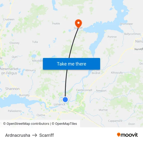 Ardnacrusha to Scarriff map