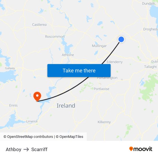 Athboy to Scarriff map