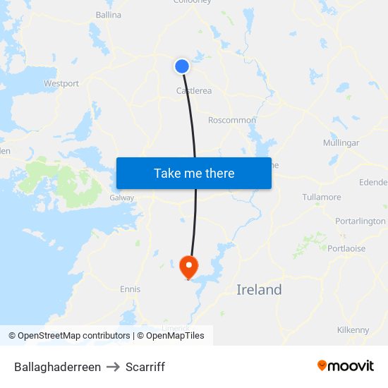 Ballaghaderreen to Scarriff map