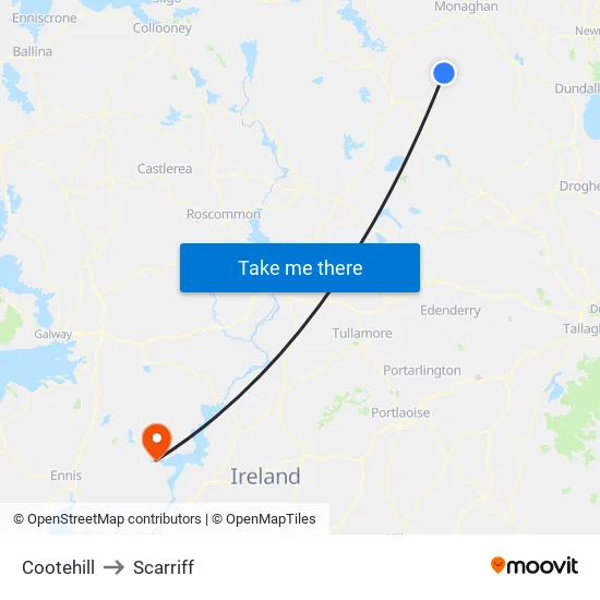 Cootehill to Scarriff map