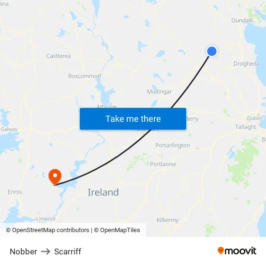 Nobber to Scarriff map