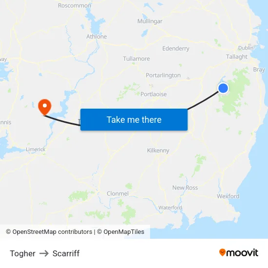 Togher to Scarriff map
