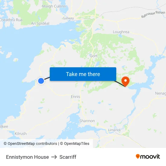 Ennistymon House to Scarriff map