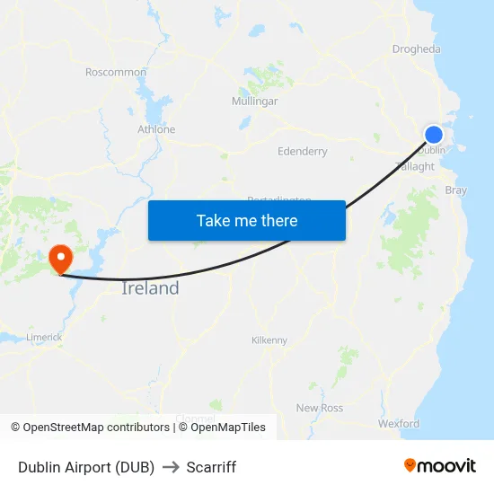 Dublin Airport (DUB) to Scarriff map