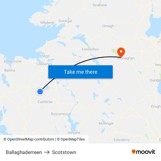 Ballaghaderreen to Scotstown map