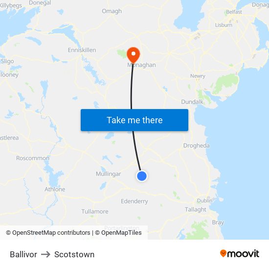 Ballivor to Scotstown map