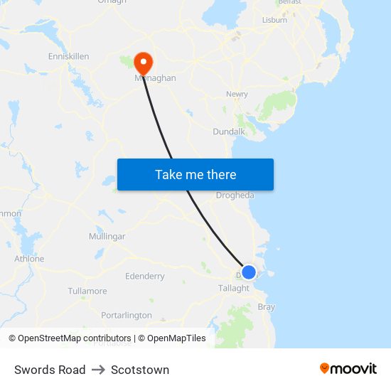 Swords Road to Scotstown map