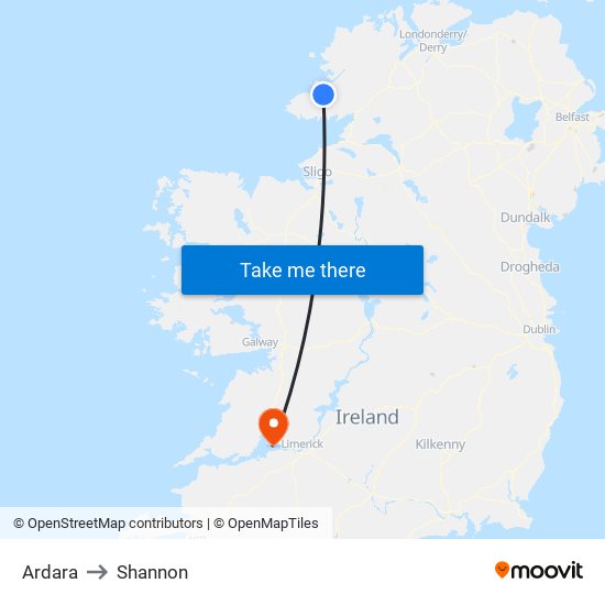 Ardara to Shannon map