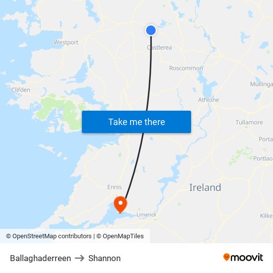 Ballaghaderreen to Shannon map