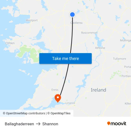 Ballaghaderreen to Shannon map