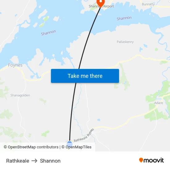 Rathkeale to Shannon map