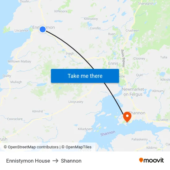 Ennistymon House to Shannon map