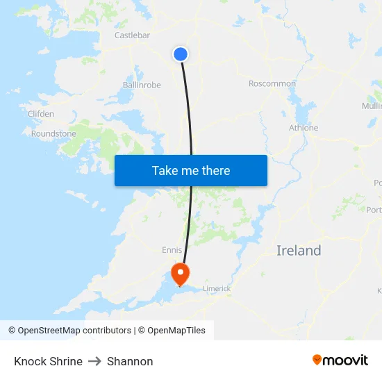 Knock Shrine to Shannon map