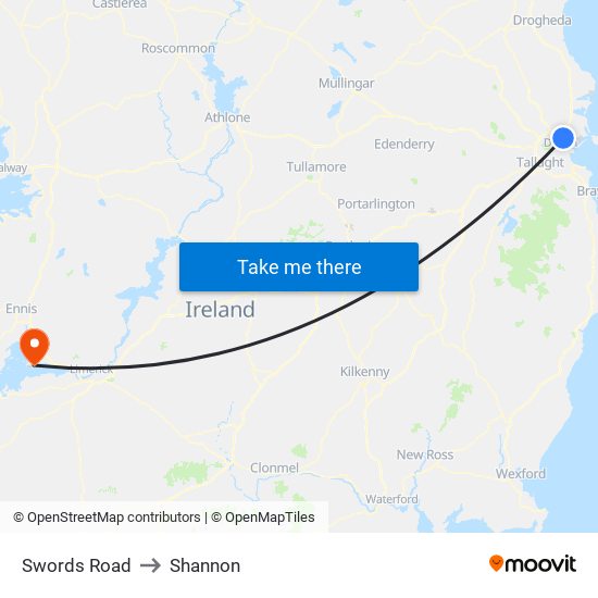Swords Road to Shannon map