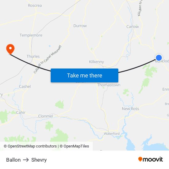 Ballon to Shevry map