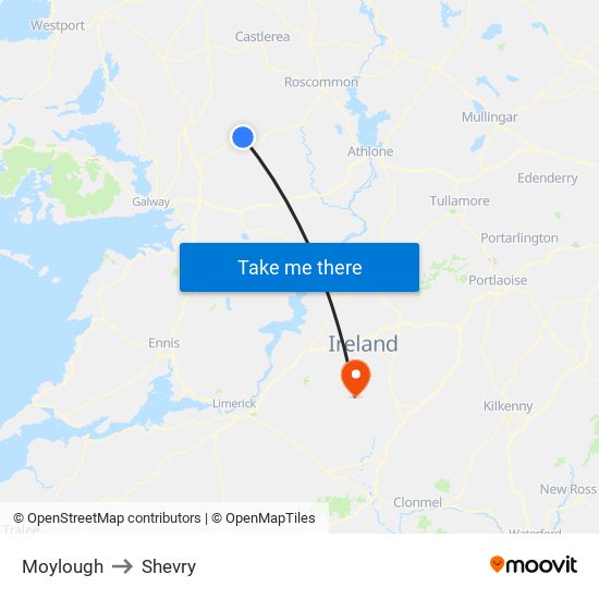 Moylough to Shevry map