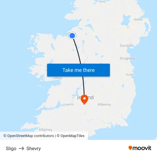 Sligo to Shevry map